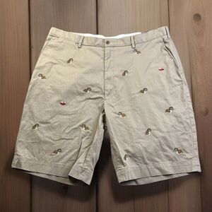 Polo Ralph Lauren Shorts Mens 30 English Bulldog‎ Dog Khahi Tan Embroidered